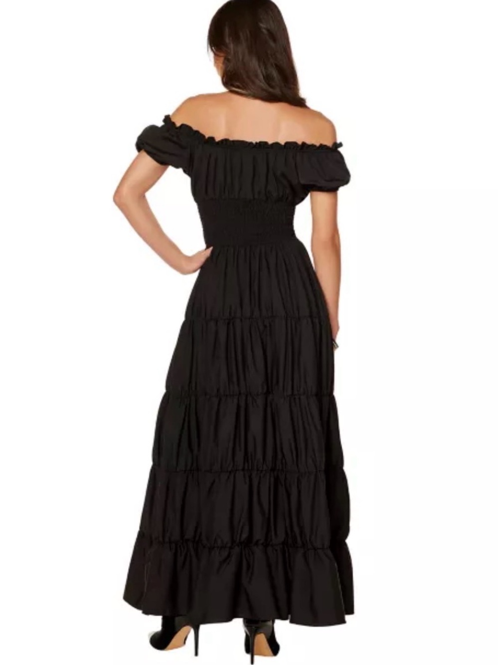NW/OT SPIRIT HALLOWEEN Womens Peasant Maiden Black Boho Goth Whimsigoth Dress XL